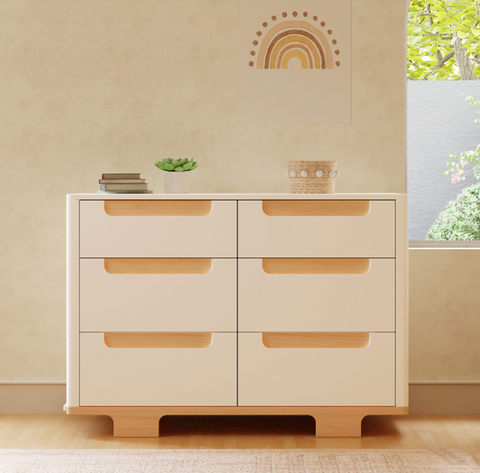 Yuzu 6-Drawer Dresser  in White, Natural, or Walnut