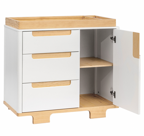 Yuzu 3-Drawer Dresser in White, Natural, or Walnut