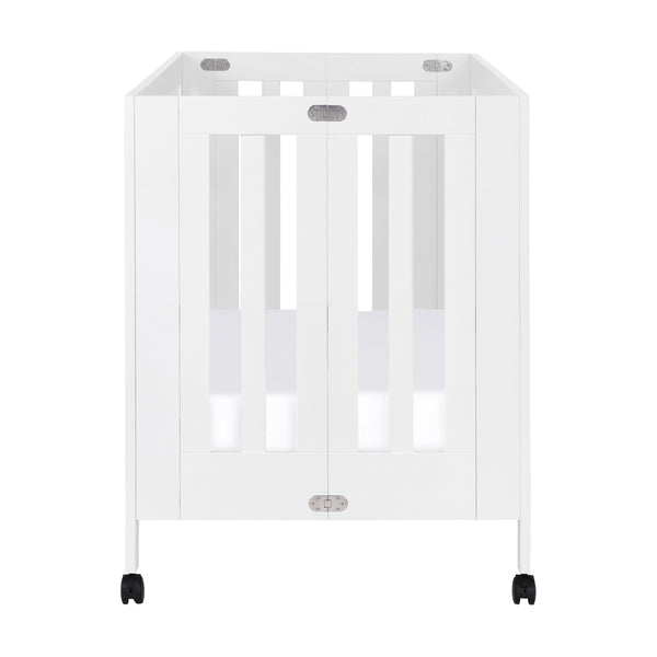 Babyletto Maki full size portable folding crib in Natural Grey