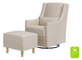 Toco swivel glider and ottoman in eco-performance fabric