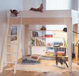 oeuf perch loft bed white and birch wood