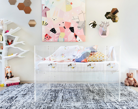 Vetro best sale acrylic crib
