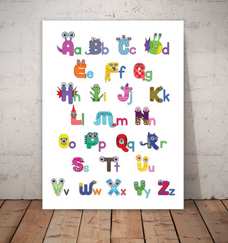 monster alphabet poster ABC