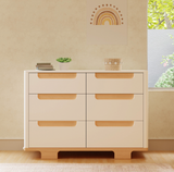 Yuzu 6-Drawer Dresser  in White, Natural, or Walnut