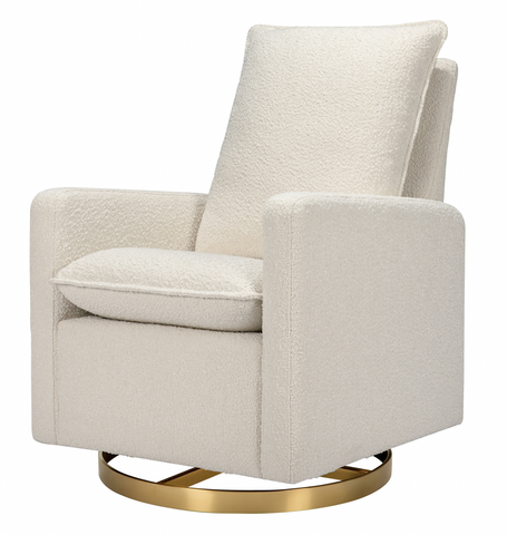 Babyletto Cali Pillowback Swivel Glider in Ivory Boucle + Cali ottoman