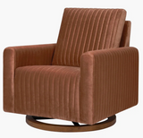 Poe Channeled Swivel Glider in Velvet