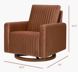 Poe Channeled Swivel Glider in Velvet