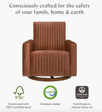 Poe Channeled Swivel Glider in Velvet