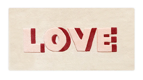 Maison Deux Rug LOVE Cream / Red