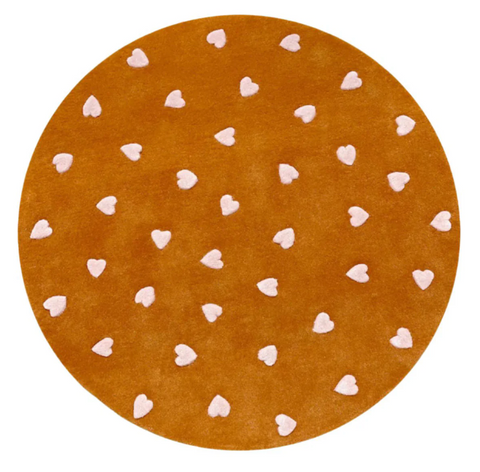 Maison Deux Rug HEARTS Brown / Pink (various sizes)