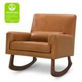 sleepytime rocker in brown vegan leather rocking chair perfect for nursing 