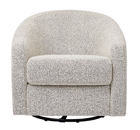 Madison Swivel Glider in Boucle (black white, ivory)