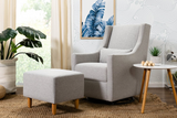 Toco swivel glider and ottoman in eco-performance fabric