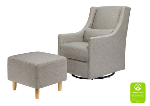Toco swivel glider and ottoman in eco-performance fabric
