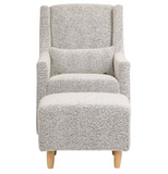 Babyletto Toco Swivel Glider and Ottoman in Black and White Boucle