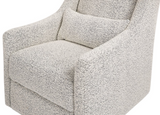 Babyletto Toco Swivel Glider and Ottoman in Black and White Boucle