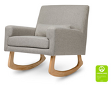 Nurseryworks Sleepytime Rocker in Eco Performance in Grey (walnut, light wood legs)