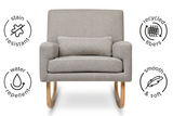 Nurseryworks Sleepytime Rocker in Eco Performance in Grey (walnut, light wood legs)