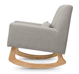 Nurseryworks Sleepytime Rocker in Eco Performance in Grey (walnut, light wood legs)