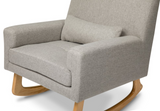 Nurseryworks Sleepytime Rocker in Eco Performance in Grey (walnut, light wood legs)