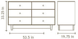 oeuf fawn 6 drawer dresser white